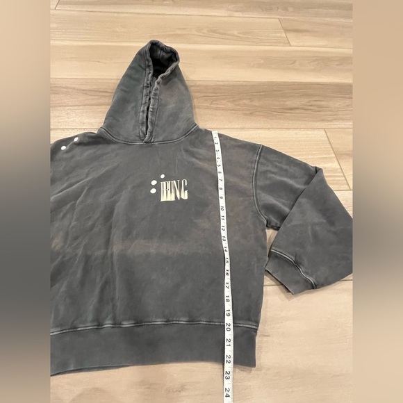Anine Bing Alec Hoodie Bleached Faded Black Size XS - Picture 4 of 9